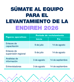 Súmate al equipo para el levantamiento de la endireh 2026